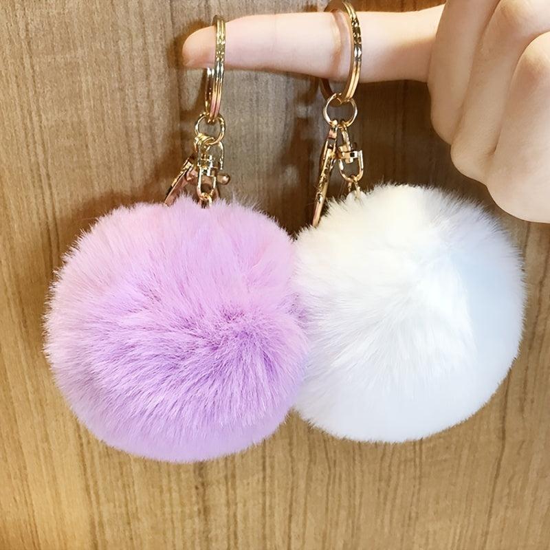 Rabbit Fur Ball Keychain Pendant Bag Ornament