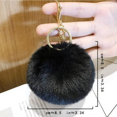 Rabbit Fur Ball Keychain Pendant Bag Ornament