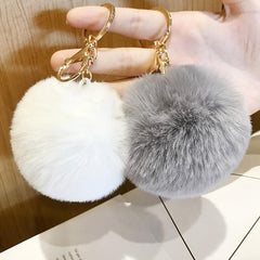 Rabbit Fur Ball Keychain Pendant Bag Ornament