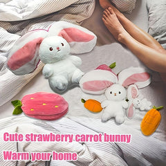 Reversible Bunny Plush Toy Soft Rabbit Pillow Decoration - Easter Gift