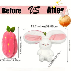 Reversible Bunny Plush Toy Soft Rabbit Pillow Decoration - Easter Gift