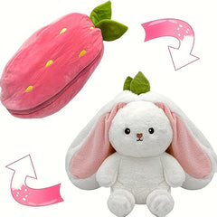 Reversible Bunny Plush Toy Soft Rabbit Pillow Decoration - Easter Gift