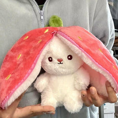 Reversible Bunny Plush Toy Soft Rabbit Pillow Decoration - Easter Gift