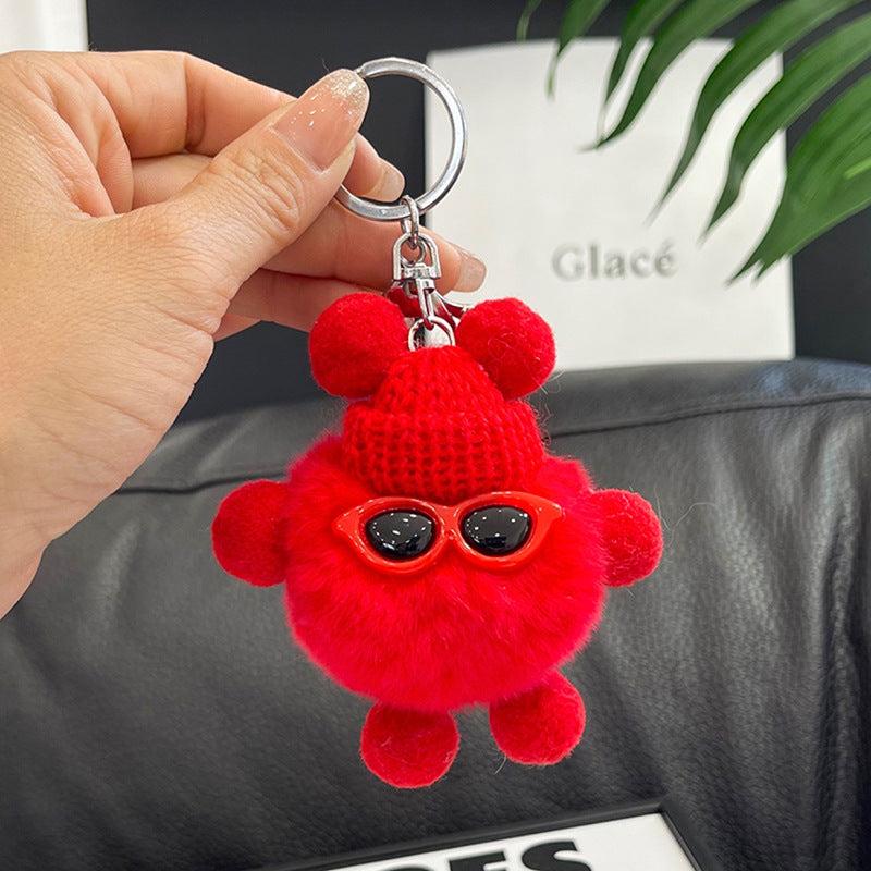 15in Plush Toy Keychain Faux Fur Keyring Gift for Women Girls Kids
