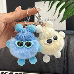 15in Plush Toy Keychain Faux Fur Keyring Gift for Women Girls Kids