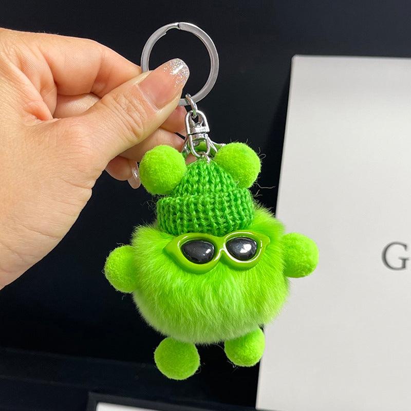 15in Plush Toy Keychain Faux Fur Keyring Gift for Women Girls Kids