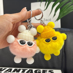 15in Plush Toy Keychain Faux Fur Keyring Gift for Women Girls Kids
