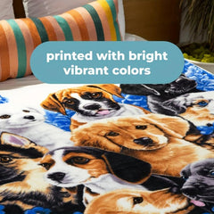 Soft Plush Dog Fleece Throw Blanket for Bed 127x152cm