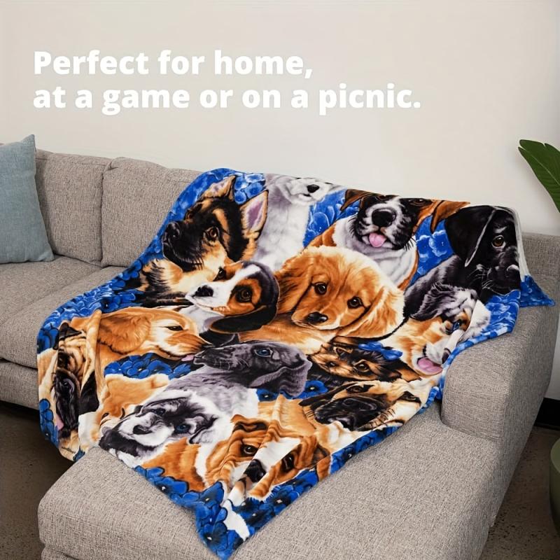 Soft Plush Dog Fleece Throw Blanket for Bed 127x152cm