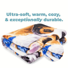 Soft Plush Dog Fleece Throw Blanket for Bed 127x152cm