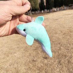 91 Cm Dolphin Plush Toy Keychain Girl Fluffy Fish Key Chain Bag Car Trinket Gift