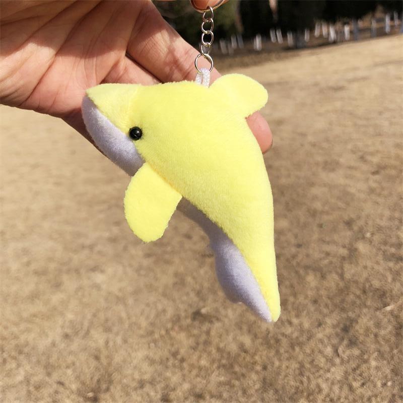 91 Cm Dolphin Plush Toy Keychain Girl Fluffy Fish Key Chain Bag Car Trinket Gift