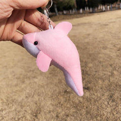 91 Cm Dolphin Plush Toy Keychain Girl Fluffy Fish Key Chain Bag Car Trinket Gift