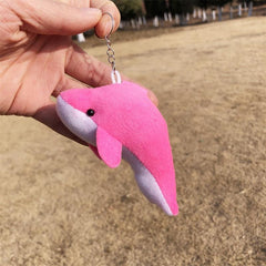 91 Cm Dolphin Plush Toy Keychain Girl Fluffy Fish Key Chain Bag Car Trinket Gift