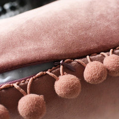 Dutch Fluffy Pom Pillow Cover Strap 30 48x50.8cm