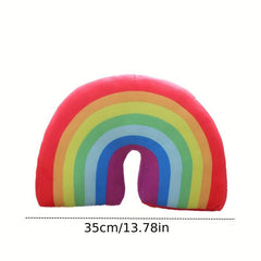 Rainbow Pillow Plush Decorative Travel Pillow Soft Filling Car Home
