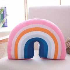 Rainbow Pillow Plush Decorative Travel Pillow Soft Filling Car Home