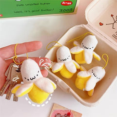 Banana Plush Toy Keychain Bag Pendant Mini Figure Doll