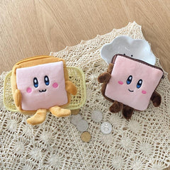 Toast Plush Storage Bag Girl Coin Purse Cartoon Bag