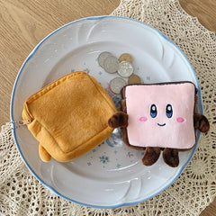 Toast Plush Storage Bag Girl Coin Purse Cartoon Bag