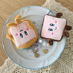Toast Plush Storage Bag Girl Coin Purse Cartoon Bag