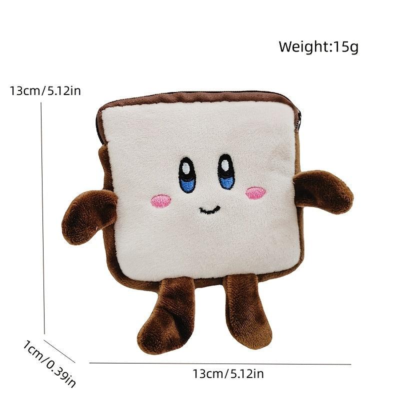 Toast Plush Storage Bag Girl Coin Purse Cartoon Bag