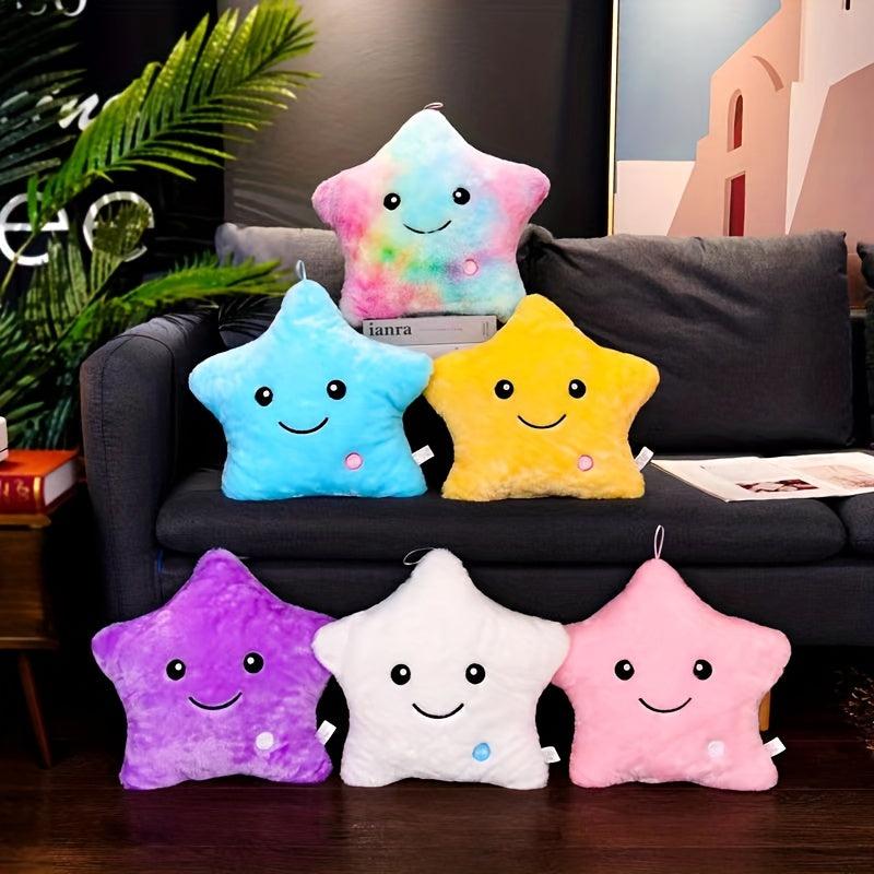 Star Glowing Throw Pillow Christmas Halloween Gift