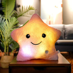 Star Glowing Throw Pillow Christmas Halloween Gift