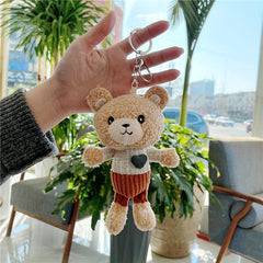 Cute Teddy Bear Pendant Key Ring Plush Toy