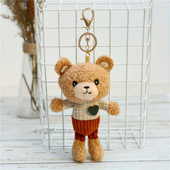 Cute Teddy Bear Pendant Key Ring Plush Toy