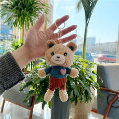 Cute Teddy Bear Pendant Key Ring Plush Toy
