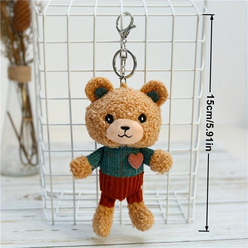 Cute Teddy Bear Pendant Key Ring Plush Toy