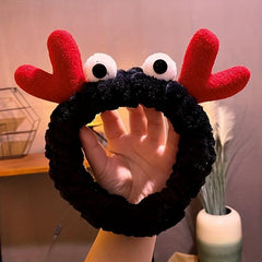 Large Eyed Antlers Headband with Cartoon Animal Design