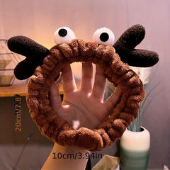 Large Eyed Antlers Headband with Cartoon Animal Design