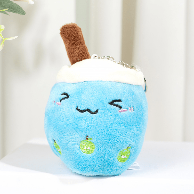 Fruit Milk Tea Cup Plush Doll Keychain