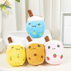 Fruit Milk Tea Cup Plush Doll Keychain