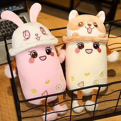11'' Shiba Inu Rabbit Milk Tea Pillow Plush Toy Birthday Gift