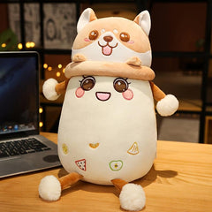 11'' Shiba Inu Rabbit Milk Tea Pillow Plush Toy Birthday Gift