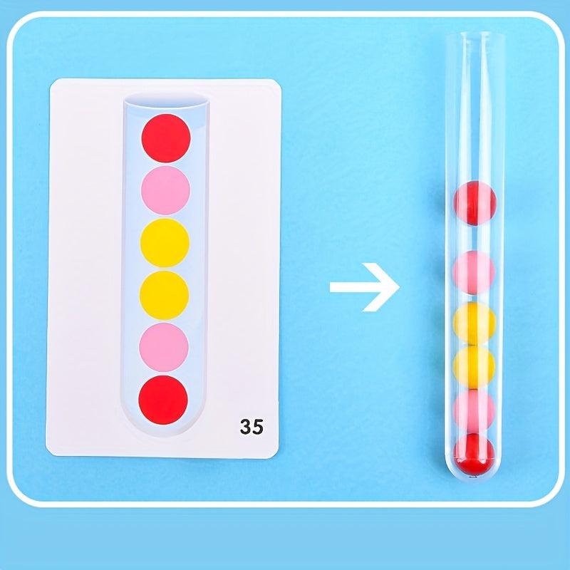 Clip Beads Test Tube Toy For Kids Rainbow Balls Sorting Toys Montessori Beads