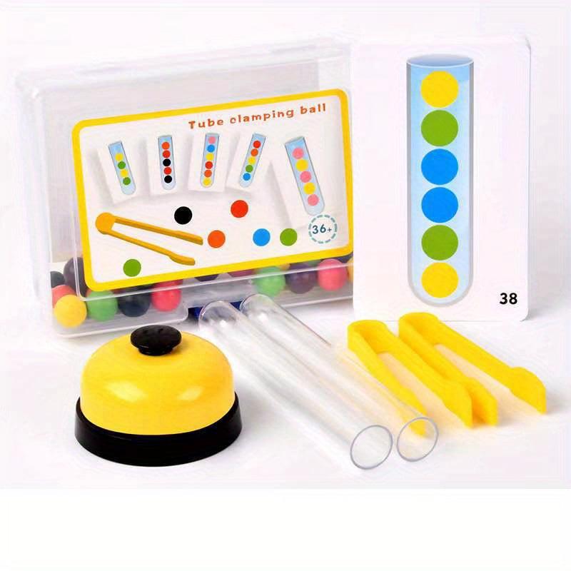 Clip Beads Test Tube Toy For Kids Rainbow Balls Sorting Toys Montessori Beads