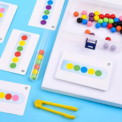Clip Beads Test Tube Toy For Kids Rainbow Balls Sorting Toys Montessori Beads
