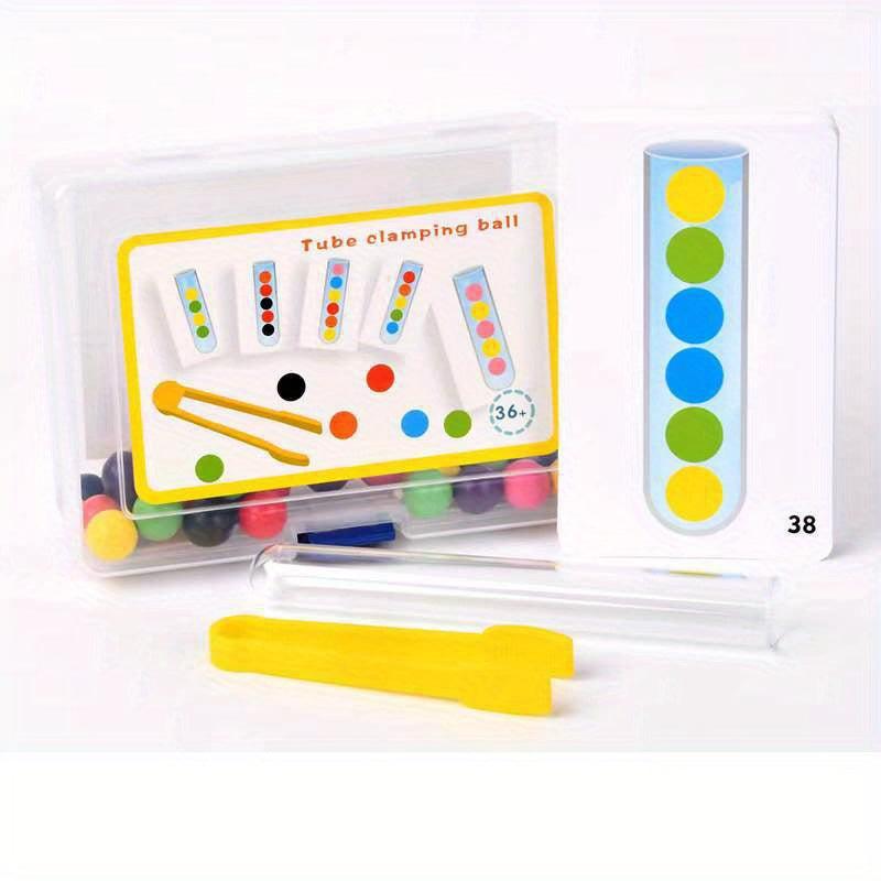 Clip Beads Test Tube Toy For Kids Rainbow Balls Sorting Toys Montessori Beads