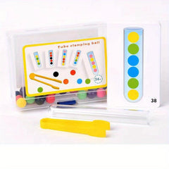 Clip Beads Test Tube Toy For Kids Rainbow Balls Sorting Toys Montessori Beads