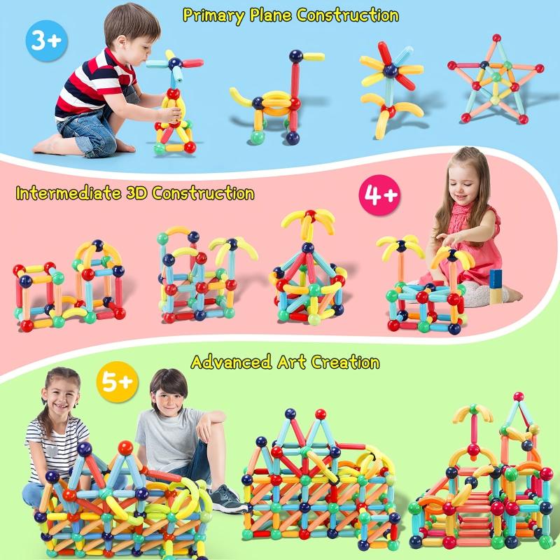 Magnetic Building Sticks Blocks Toys 3D Magnet Puzzle Kids Gift