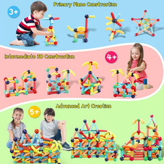 Magnetic Building Sticks Blocks Toys 3D Magnet Puzzle Kids Gift