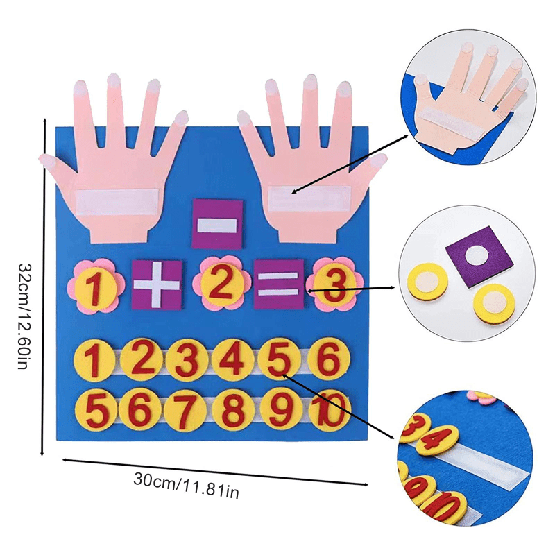 Montessori Felt Finger Numbers Math Toy - Early Learning Counting