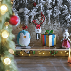 Christmas Cartoon Plush Doll Ornament - Silly Animal Gift