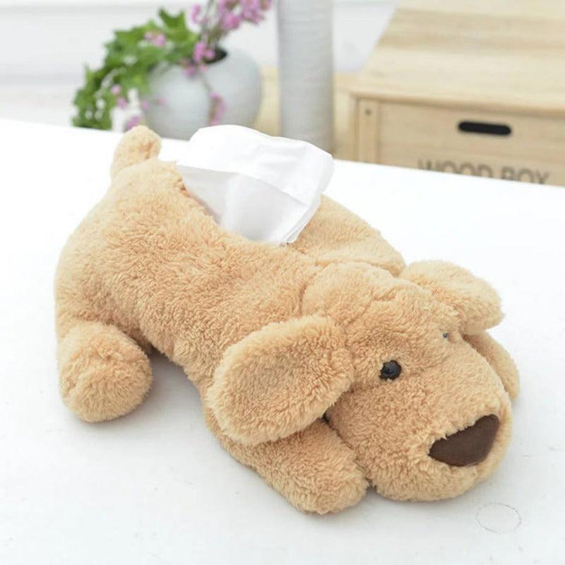 Dog Style Plush Tissue Cover Paper Holder Plush Toy Home Decor