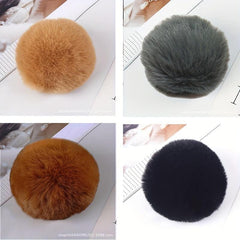 4pcs Faux Rabbit Fur Pom Pom Keychains Elastic Loop Hats Scarves Gloves Bags