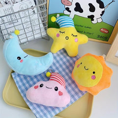 Sun Moon Stars Cloud Plush Pendant Keychain Doll Backpack